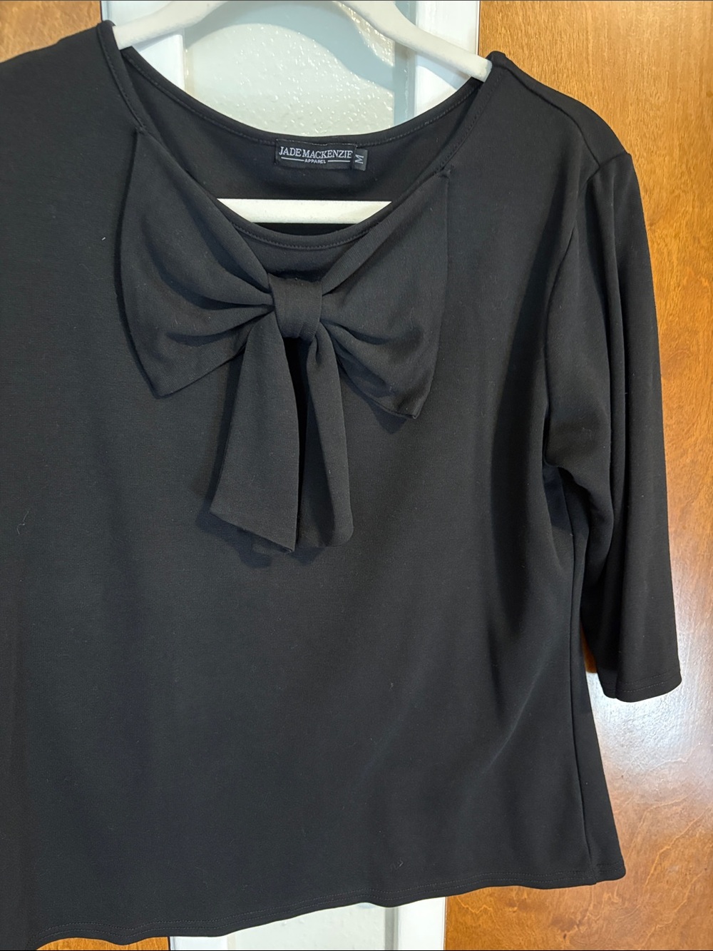 Black Ponte Knit Blouse